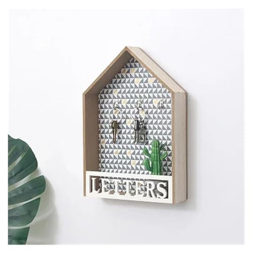 ZHOUXYFDC Schlüsselkasten Haken Wandhaken Schlüsselhalter Wand Home Tastatur Quittungsschlüsselkasten Regal Schlüsselkasten Schmuckregal Wandbehang Holzhaken(8) von ZHOUXYFDC
