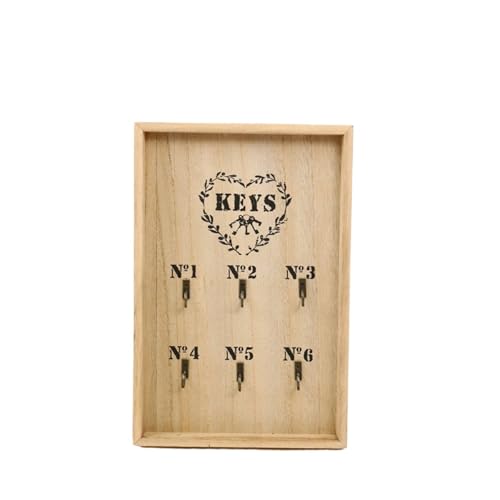ZHOUXYFDC Schlüsselkasten Veranda Dekoration Holz Wandbehang mit 6 Haken Schlüsselhalter Schlüsselaufhänger Schlüssel Aufbewahrungsboxen(BB) von ZHOUXYFDC