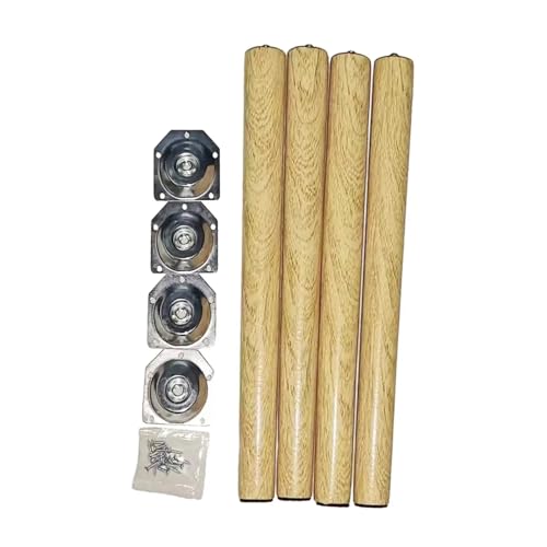 ZHOUXYFDC Tischbeine 4 Stück Holzmöbelbeine Ersatzteile mit Montageplatte und Schrauben Schreibtisch Tischfüße Beine for Nachttisch(60cm) von ZHOUXYFDC