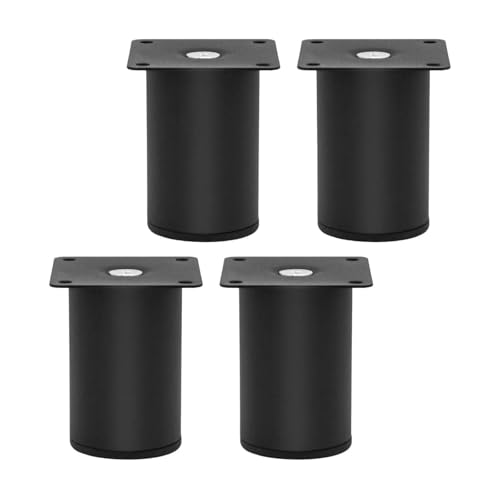 ZHOUXYFDC Tischbeine 4 Stück Möbelbeine Sofabeine Möbelfuß Bodenschoner for Bauernhaus Schlafzimmer(Black 5x10cm) von ZHOUXYFDC