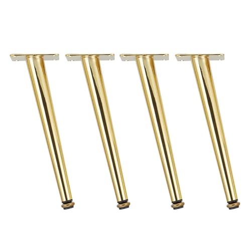 ZHOUXYFDC Tischbeine 4 Stücke Möbelbeine Gold Schwarz Verstellbare Konische Metallfüße for Tisch Sofa Schrank Schrank Hocker Stuhl Füße Zubehör(Golden Sloping 12CM) von ZHOUXYFDC