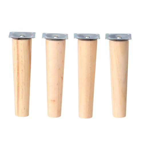 ZHOUXYFDC Tischbeine 4Pcs 8/15/20CM Höhe Massivholz Möbel Bein Gerade Füße Sofa Bett Schrank Tisch und Stuhl Ersatz Füße Schrägen Füße(15cm-Straight Foot) von ZHOUXYFDC