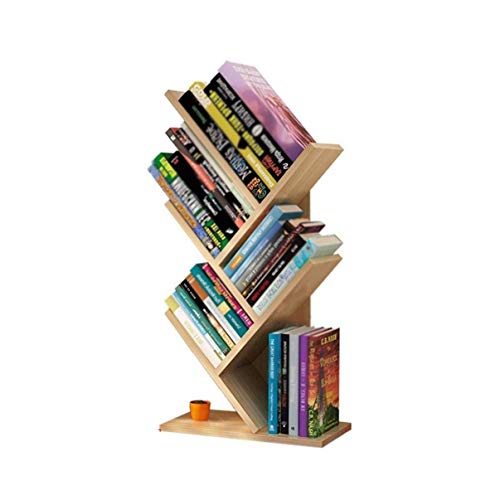 ZHOUYING 4-stöckiges Bücherregal, Baum-Bücherregal, Bücherregal, Präsentationsaufbewahrung, Zeitschriftenständer, für Bücher, Zeitschriften, CDs und Fotos, für Wohnzimmer, Heimbüro von ZHOUYING