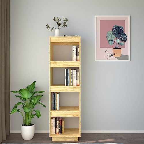 ZHOUYING Bücherregal aus Holz mit 5 Ebenen, schmales Bücherregal für kleine Räume, Lagerregal aus Holz, Küchenregal für Wohnzimmer, Studio, Schlafzimmer von ZHOUYING