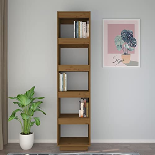 ZHOUYING Bücherregal aus Holz mit 5 Ebenen, schmales Bücherregal für kleine Räume, Lagerregal aus Holz, Küchenregal für Wohnzimmer, Studio, Schlafzimmer von ZHOUYING