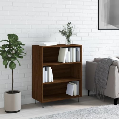 ZHOUYING Bücherregal im Industriedesign mit Metallbeinen, 90 cm mittleres Bücherregal mit 3 Ebenen, freistehender Aufbewahrungsschrank für das Homeoffice, Heimdekor-Möbel, weiß von ZHOUYING