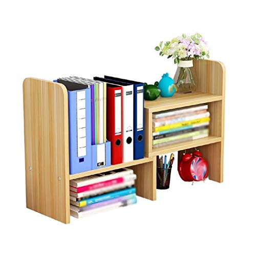 ZHOUYING Desktop-Bücherregal, platzsparend mit einfachen mehrschichtigen Schreibtischregalen, Holz, Farbe von ZHOUYING