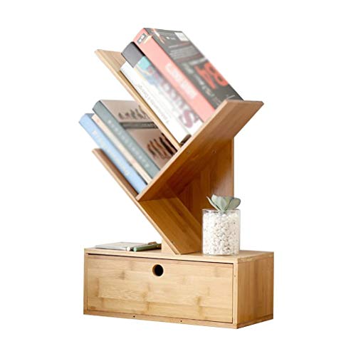 ZHOUYING Einfaches baumförmiges Bücherregal, multifunktionales Bücherregal, einfaches Schreibtisch-Bücherregal, Holz von ZHOUYING