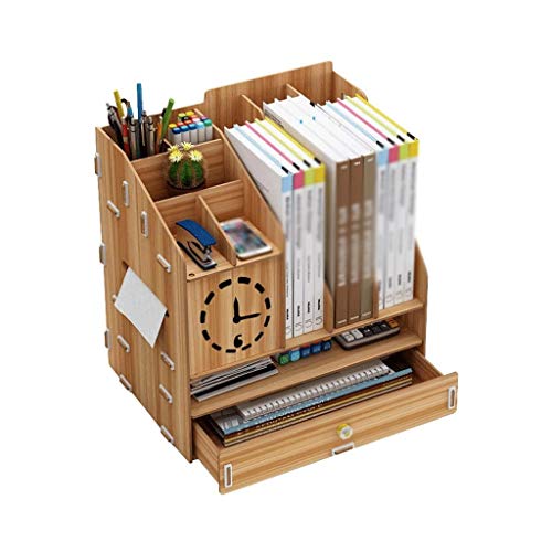ZHOUYING Holz-Schreibtisch-Aufbewahrungsorganisator, Desktop-Display-Regal, Mehrzweck-Bücherregal für die Büroküche von ZHOUYING