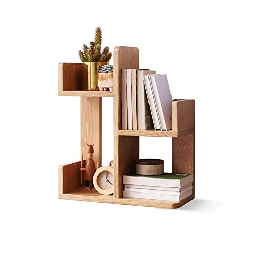 ZHOUYING Massivholz-Bücherregal, nordisches einfaches Aufbewahrungsregal, Schreibtisch-Bücherregal, einfaches kleines Bücherregal mit Holz-Desktop von ZHOUYING