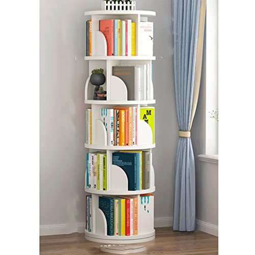 ZHOUYING Rotierendes Bücherregal, 360-Grad-Bücherregal, Bodenregal für Zuhause, einfaches mehrschichtiges Bilderbuchregal für Zuhause und Studenten von ZHOUYING
