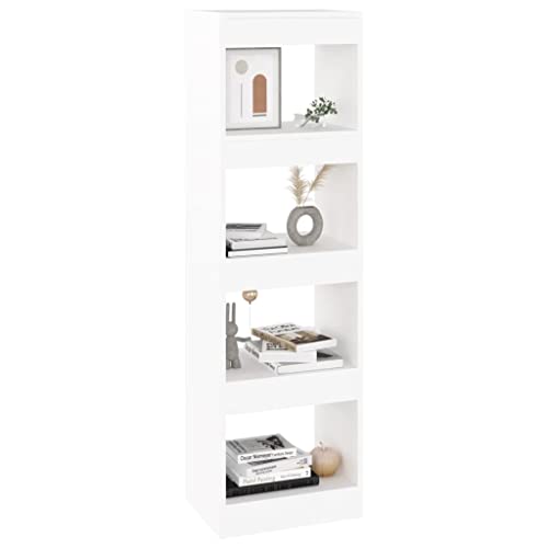 ZHOUYING Würfel-Bücherregale, schmales Präsentationsregal, freistehendes Lagerregal, Regalschrank, 135 x 40 cm für Wohnzimmer, Heimbüro – Weiß von ZHOUYING