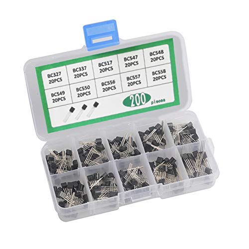 ZHOUYUFAN DIY Kit Transistoren Box Pack 200pcs 10 Werte NPN PNP TO-92 BC327-BC558 Transistor-Sortiment Transistor-Kit ZHOUYUFAN DIY Kit Transistoren Box Pack 200pcs 10 Werte NPN PNP TO-92 BC327-BC558 Transistor-Sortiment Transistor-Kit von ZHOUYUFAN