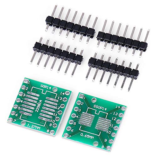 ZHOUYUFAN Doppelseitige SOP14/SSOP14/TSSOP14 SMD auf DIP Adapterplatine (2 Stück) von ZHOUYUFAN