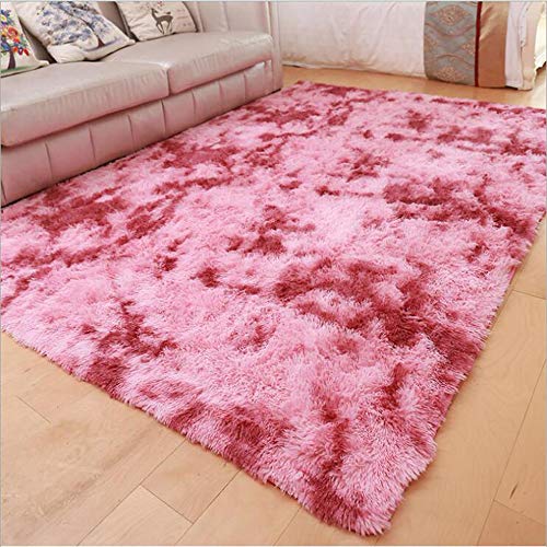 ZHOUZEKAI-Teppich wohnzimmerteppich Langflor - Teppiche für Wohnzimmer flauschig Shaggy Schlafzimmer Bettvorleger/Outdoor Carpet,Sofa Matte (Hell-Pink, 100 x 160 cm) von ZHOUZEKAI