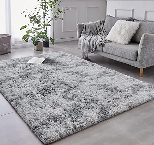 ZHOUZEKAI-Teppich wohnzimmerteppich Langflor - Teppiche für Wohnzimmer flauschig Shaggy Schlafzimmer Bettvorleger/Outdoor Carpet,Sofa Matte (hellgrau, 80 x 120 cm) von ZHOUZEKAI