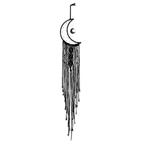 ZHOUZHOU Schwarze Traumfänger Sonne Mond Stern Makramee Wanddekoration Boho Halbmond Groß Traumfänger Gewebt Kunst Dekor für Schlafzimmer Wohnung Wohnzimmer von ZHOUZHOU
