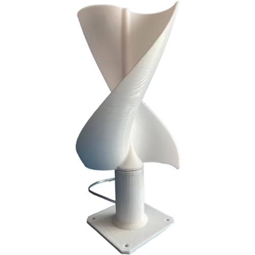 ZHOZHUT 10W DIY Windgenerator Bausatz 12V Windräder Windturbine Kit Mit LED-Leuchten, Vertikalachsen-Windturbinen-Generator DIY-Windmühlenmodell Für Lehrvorträge, Inneneinrichtung,Weiß,10W von ZHOZHUT