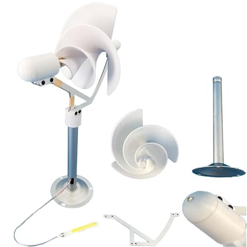 ZHOZHUT DIY-Windturbinenmodell 10W Mikro-Windturbine 12V Spiralförmige Vertikaler Windgenerator Mit LED-Licht, Dauermagnet-Generator Mit Reiner Kupferspule Für Forschung, Lehre, Dekoration,Weiß ZHOZHUT DIY-Windturbinenmodell 10W Mikro-Windturbine 12V Spiralförmige Vertikaler Windgenerator Mit LED-Licht, Dauermagnet-Generator Mit Reiner Kupferspule Für Forschung, Lehre, Dekoration,Weiß von ZHOZHUT
