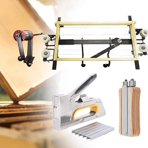 Bienenstock-Nestrahmen-Ziehdraht-Werkzeugset, Honigrahmen-Einfädeln, Bienenrahmen-Spannwerkzeug-Set mit manueller Holznagelpistole aus Edelstahl, Drahtspanner und Bienenrahmen von ZHPPED