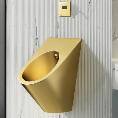 Gewerbliches Spül-Urinal für Herren, Familien-Badezimmertoilette aus Edelstahl 304, gewerbliches Spritz-Urinal mit Sensor, effizientes Spül-Urinal für die Toilette, für Hotel/Flughafen,Gold von ZHPPED