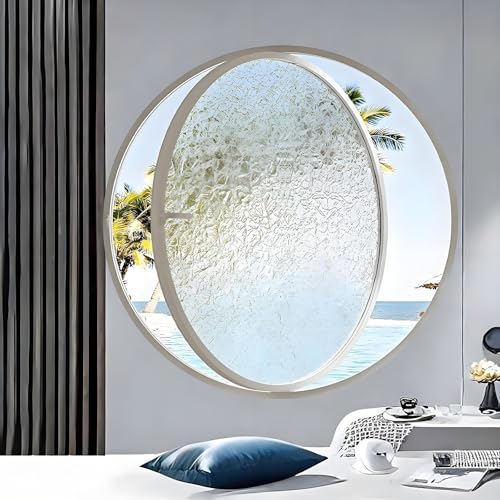 Runde drehbare Glasfenster – 360° drehbare Lüftungsfenster – 40 50 60 70 80 100 cm große flächenbündige Schuppenfenster – Wohnmobilfenster mit gehärtetem Glas,White-A-70cm von ZHPPED