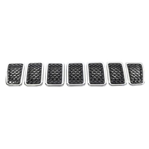 Auto Frontstoßstangengrillabdeckung Für Jeep Für Cherokee 2019 2020 2021 2022 7 PCS Auto Vorderen Stoßfänger Zentrale Grill Abdeckung Trim Mesh Racing Gitter Auto Front Mesh Grille(Electroplating Fram Auto Frontstoßstangengrillabdeckung Für Jeep Für Cherokee 2019 2020 2021 2022 7 PCS Auto Vorderen Stoßfänger Zentrale Grill Abdeckung Trim Mesh Racing Gitter Auto Front Mesh Grille(Electroplating Fram von ZHQDRCY