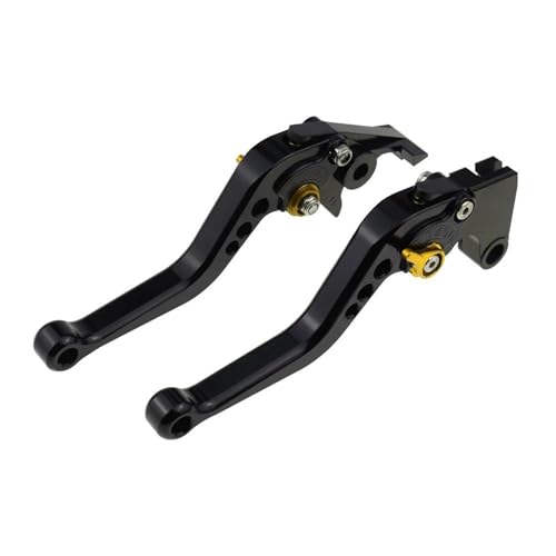 Für Hunter Für Bullet 350 Für Meteor 350 2021 2022 2023 2024 Motorrad Kurze Bremse Kupplung Hebel Bremshebel Kupplungsgriffe(A-Black with Gold) von ZHQDRCY