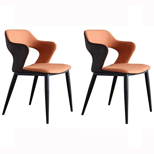 ZHQZXC Moderne Küche Esszimmerstühle Esszimmerstühle 2er Set Stoff Polstersitz Schwarz Stahlbeine Küche Wohnzimmer Lounge Stühle von ZHQZXC