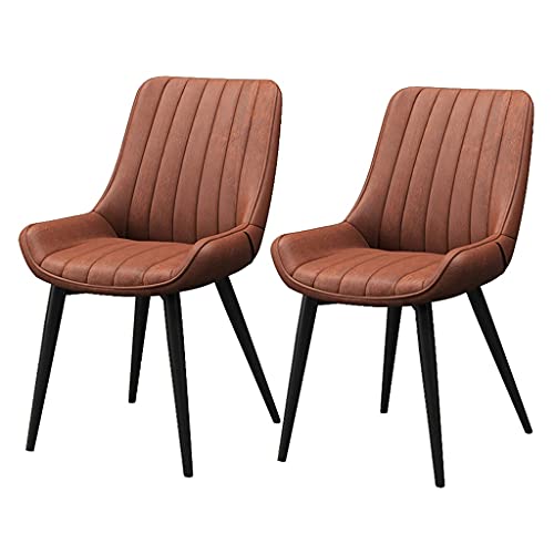 ZHQZXC Moderne Küchen-Esszimmerstühle Esszimmerstühle 2er Set Küchenstühle mit PU-Kissen Rückenlehne Modern Mid Century Wohnzimmer Seitenstühle mit schwarzen Metallbeinen von ZHQZXC