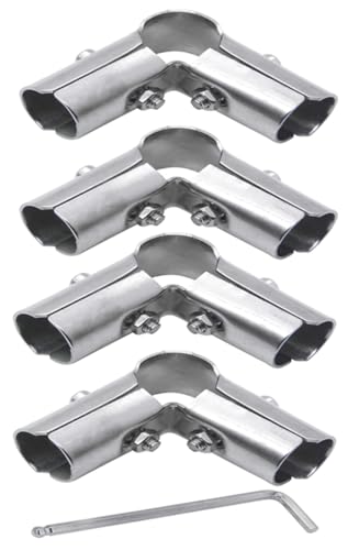 4 Sets von 90-Grad-Rohrverbindern, 3-Wege-Metallverbinder, für 3-Wege-Rohrschellen-Endschienenklemmen (für 1 Zoll oder 25 mm Außendurchmesser, Silber) von ZHSLDQ