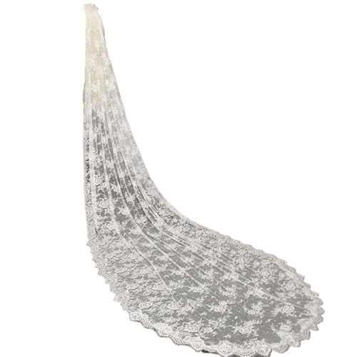 Brautschleier Hochzeitsschleier, weiche Spitze, Hochzeitsschleier, Spitze, 3,0 m lang, ätherischer Brautschleier mit verstecktem Kamm, Mantilla for Verlobung Brautaccessoires von ZHSOAO