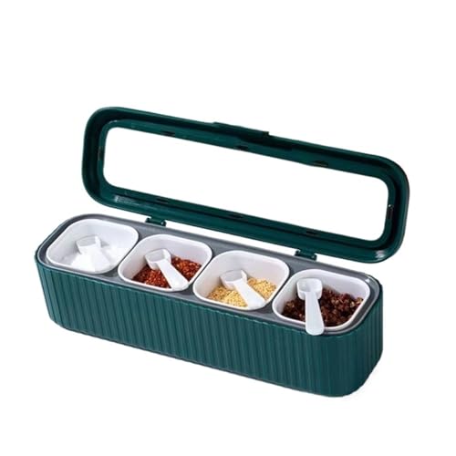 GewüRzbox 1PC Professionelle Küche Gewürz Box Set Haushalt Kombination Gewürz Box Würze Flaschen Gewürz Dosen Gewürz Gläser FüR GewüRze Zucker Salz Pfeffer(Dark Green) von ZHSOAO