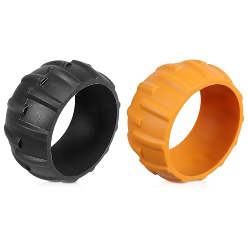 Radschutz XL für Worx Landroid Frontrad mit robustes Profil Tuning, Kompatibel mit den Radmodellen M500, M500 plus, M700, M700 plus, S300 - Schwarz/Orange von ZHSX