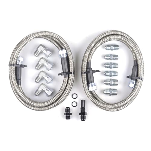 ZHSYMX 6AN 177,8 cm Getriebekühler-Schlauch-Set für GM Chevy Transmission 4L80E TH350 TH400 4L60E 700R4 200-4R TR6060 Ford AOD 4R100 4R70W und C5, geflochtene Edelstahlschnüre von ZHSYMX