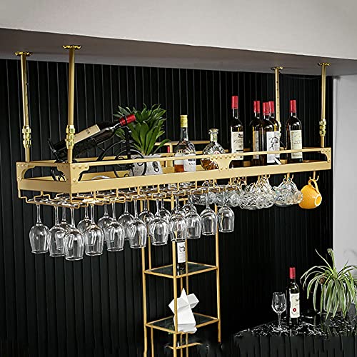 ZHSYXLB Weinflaschenhalter Wandmontiertes Weinregal, mit Glashalter und Regal, verstellbare Höhe 30~60 cm, für Unterschrank, Küche, Bargeschirr, Flaschenaufbewahrung von ZHSYXLB