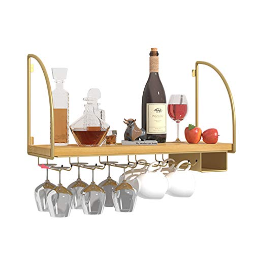 ZHSYXLB Weinregal Wandmontage – Modernes Weinflaschenregal, hängende Stielglas-Glashalter-Lagerregal aus Holz für Küche, Bar, Pub, Restaurants von ZHSYXLB