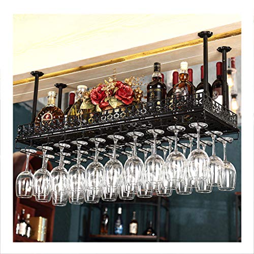 ZHSYXLB Weinregale 100 cm Deckentyp Weinhalter Flasche Cafe Bar Glasregale zum Aufhängen von Bechern Stemware Racks, Vintage Home Decor, Industrial Metal Iron von ZHSYXLB