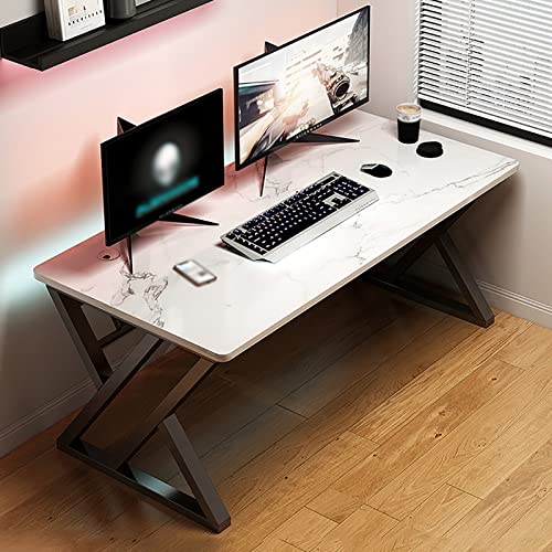 ZHTBATE Gaming-Schreibtisch, Computertisch, Home-Office-Schreibtisch, modernes ergonomisches Design, platzsparend, einfach zu montieren (Farbe: Weiß, Größe: 100 cm) von ZHTBATE