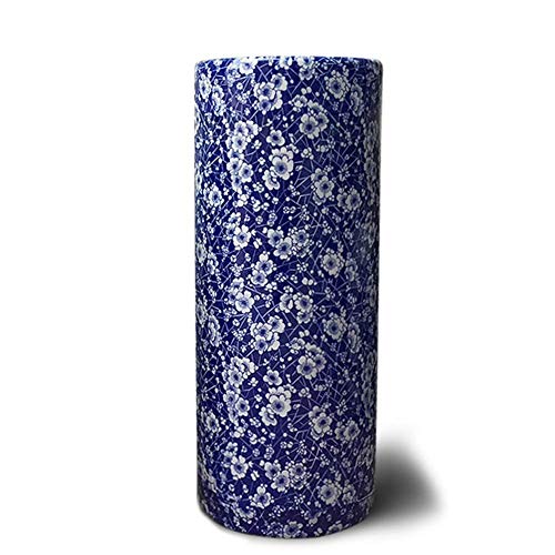 Sywlwxkq Blaue und weiße Blumen Porzellan Regenschirm Standvase, Keramik Regenschirm Halter Rack für Stöcke/Spazierstöcke, Home Office Eingangsbereich Dekor (Größe: M- & Oslash; 15 & mal; H39cm) von Sywlwxkq