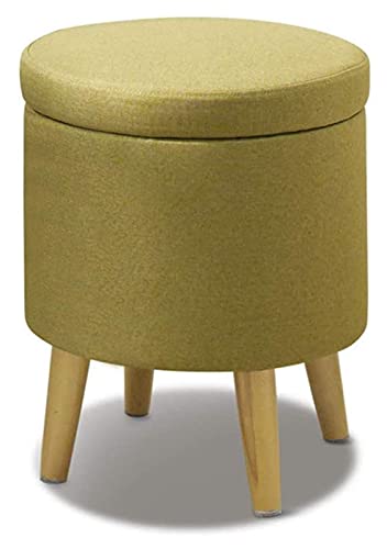 Sywlwxkq Fußhocker & Osmanen Aufbewahrungsboxen Osmanische Erwachsene Fußhocker Rest Runde Form Fußhocker Pouffes Multifunktionshocker Stuhl für Wohnzimmer Schlafzimmer (Farbe: Grün) von Sywlwxkq