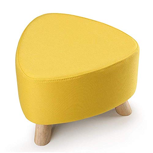 Sywlwxkq Trendy Creative Massivholz Herzförmiger Fußschemel/Türschuhhocker/Europäischer Stoffsofahocker (Farbe: Gelb, Größe: 39 * 28 cm) von Sywlwxkq