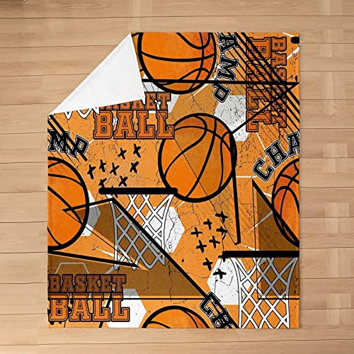 3D Kuscheldecke 150x200 Flanell Fleecedecke Basketball Decke Sport, Flauschig Mikrofaser Wohndecke Jugendliche, für Sofadecke Couchdecke Sofaüberwurf Bettüberwurf von ZHUDAC