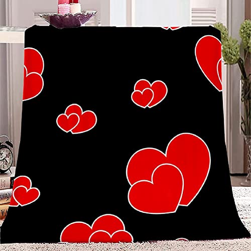 3D Kuscheldecke 150x200 Flanell Fleecedecke Liebe Decke Rot, Flauschig Mikrofaser Wohndecke Romantisches Thema, für Sofadecke Couchdecke Sofaüberwurf Bettüberwurf von Bedsure