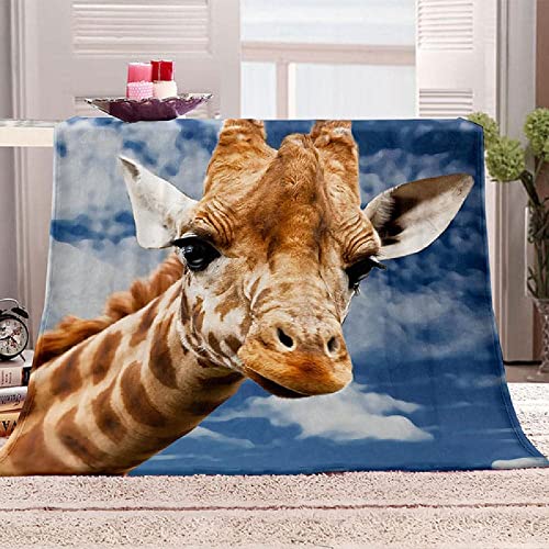 3D Kuscheldecke 180x200 Flanell Fleecedecke Giraffe Decke Tier, Flauschig Mikrofaser Wohndecke Himmel, für Sofadecke Couchdecke Sofaüberwurf Bettüberwurf von ZHUDAC
