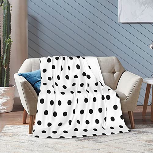 3D Kuscheldecke 180x200 Flanell Fleecedecke Punkte Decke Weiß, Flauschig Mikrofaser Wohndecke Schwarz, für Sofadecke Couchdecke Sofaüberwurf Bettüberwurf von ZHUDAC