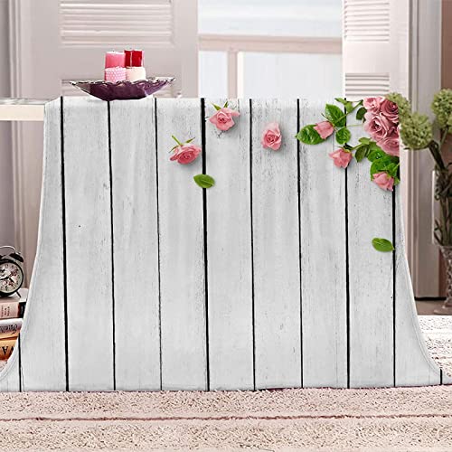 3D Kuscheldecke 200x200 Flanell Fleecedecke Weiß Decke Streifen, Flauschig Mikrofaser Wohndecke Blumen, für Sofadecke Couchdecke Sofaüberwurf Bettüberwurf von ZHUDAC