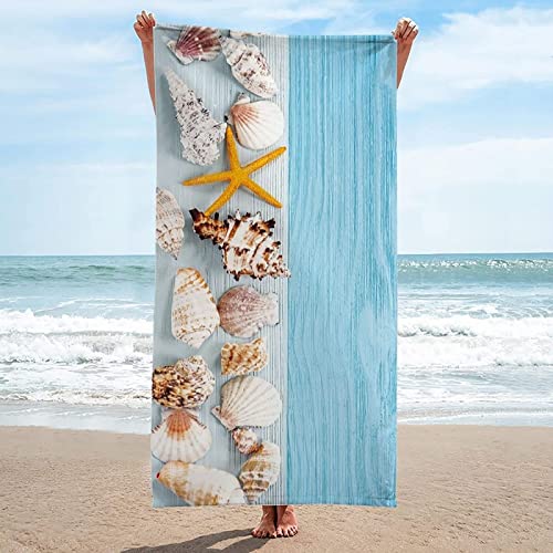 Handtuch Groß 100x200 cm Mikrofaser Strandtuch Hülse Strandtuch Blau, Badetuch Strandhandtuch Schnell Trocknendes Sandfreies Weiches Saunatuch, reisehandtuch, Badehandtuch von ZHUDAC