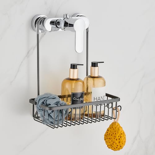 ZHUGE Duschablage Zum Hängen, Duschablage Ohne Bohren, Duschregal Zum Hängen Shampoo Halterung Dusche Duschkorb Zum Hängen Duschhalterung für Badezimmer Aufhängen, 29 x 12 x 37cm, Grau von ZHUGE