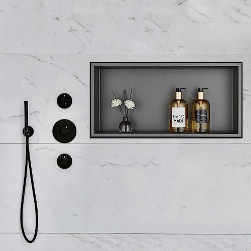 ZHUGE Wandnische Dusche Edelstahl, Dusch Nischen Wand Einsatz fliesbar, Badezimmer Nische mit eingelassenem Regal für Dusch Aufbewahrung von Shampoo Seife Toilettenartikeln, 60 x 30cm, Grau ZHUGE Wandnische Dusche Edelstahl, Dusch Nischen Wand Einsatz fliesbar, Badezimmer Nische mit eingelassenem Regal für Dusch Aufbewahrung von Shampoo Seife Toilettenartikeln, 60 x 30cm, Grau von ZHUGE